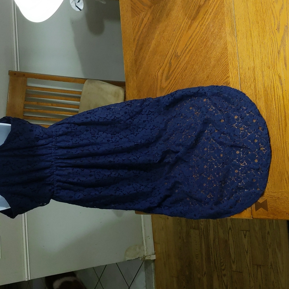 Lace navy blue dress - Picture 5 of 9